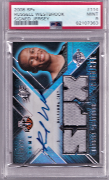 2008 SPX Russell Westbrook #124 PSA 9 RC AUTOJrsy /99 