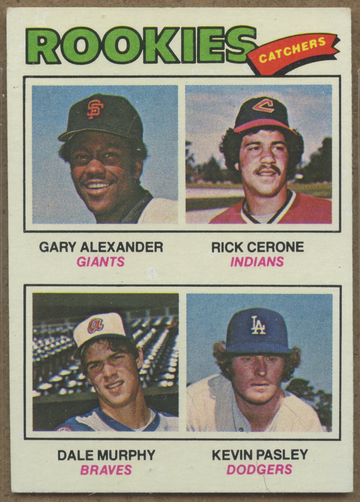 1977 Topps #476 Rookie Catchers Gary Alexander, Rick Cerone, Dale Murphy & Kevin Paisley