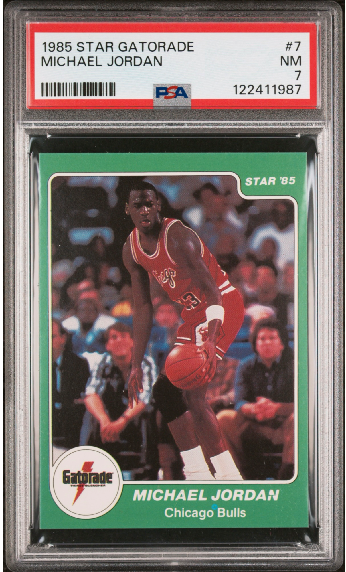 1985 Star Gatorade Michael Jordan PSA 7 (POP 