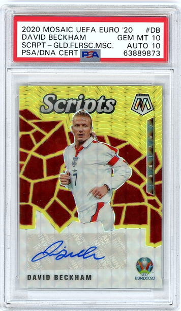 2020 Mosaic UEFA David Beckham Auto #'d 2/2 PSA 10 (POP 1)