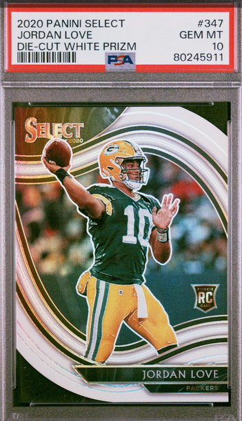 2020 Panini Select JORDAN LOVE Die-Cut White Prizm PSA 10 GEM MINT