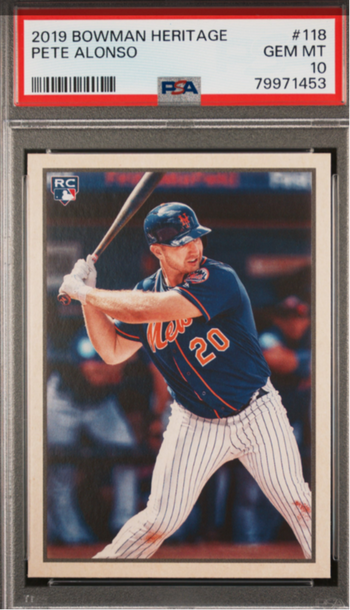 2019 Bowman Heritage PETE ALONSO RC PSA 10 GEM MINT