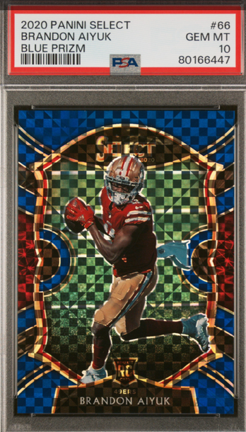2020 Panini Select BRANDON AIYUK RC Blue Prizm Parallel PSA 10 GEM MINT