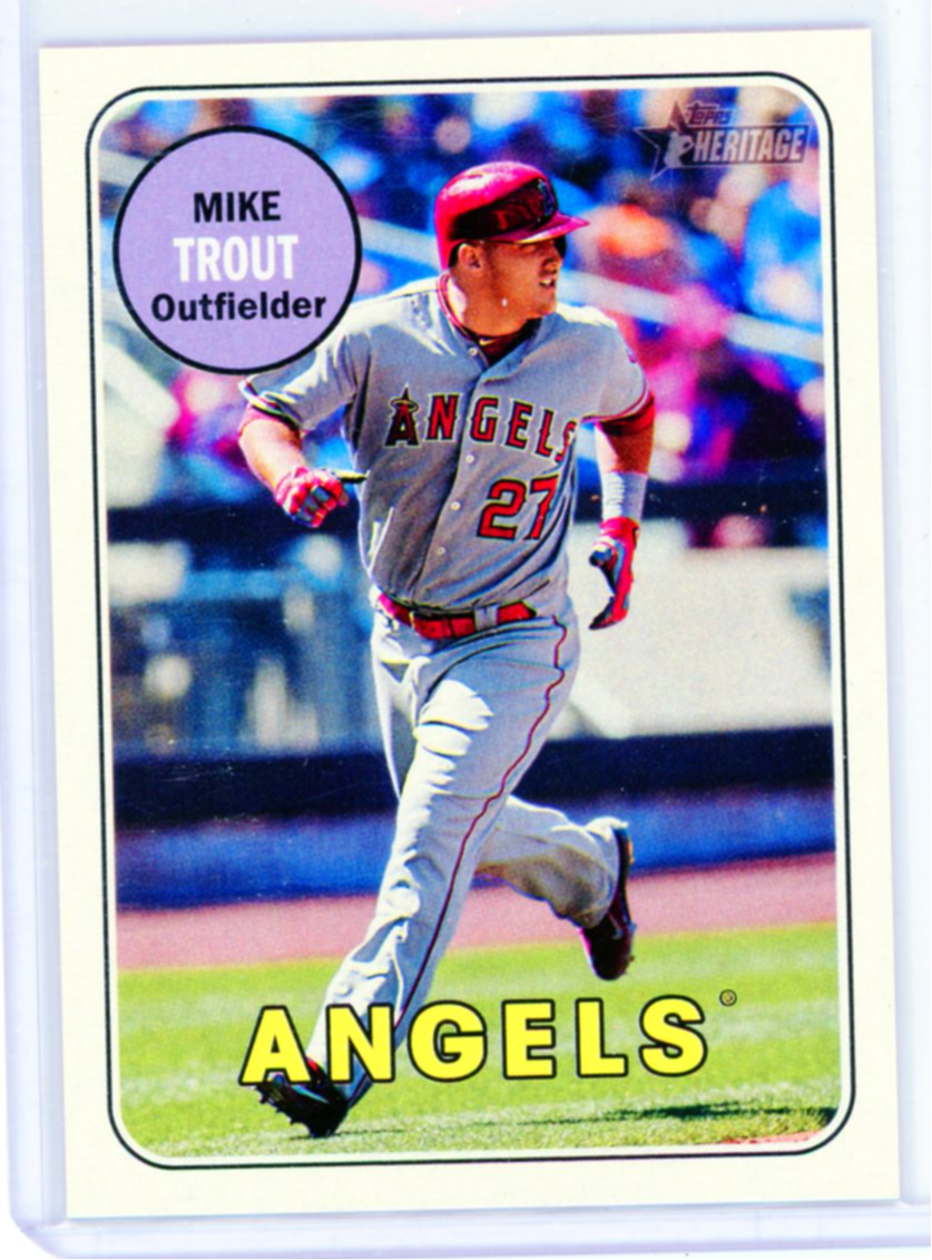 2018 Topps Heritage #275 Mike Trout Action