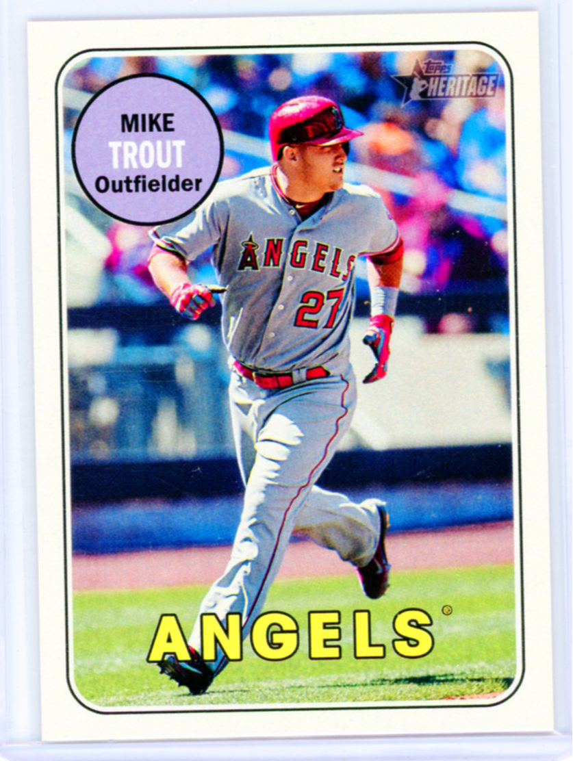 2018 Topps Heritage #275 Mike Trout Action