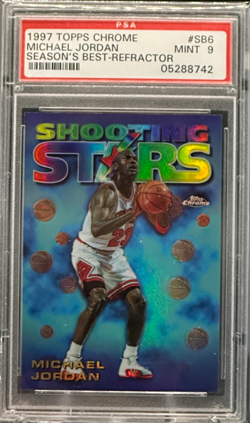 1997 Topps Chrome Michael Jordan Season’s Best Refractor PSA 9