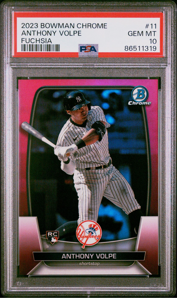 2023 Bowman Chrome Anthony Volpe Rookie Fuchsia Parallel #/299 PSA 10