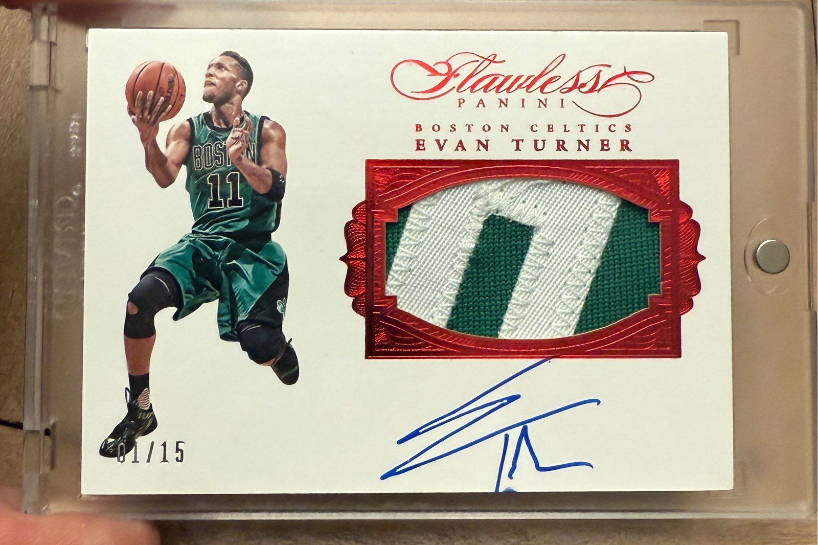 2015 Panini Flawless Evan Turner Jersey Patch Auto Ruby /15 MySlabs