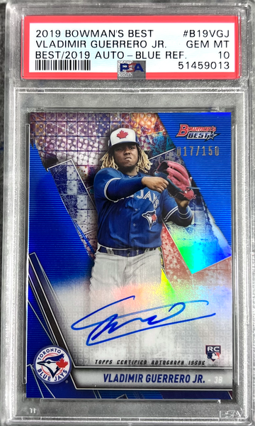 2019 Bowman's Best Vladimir Guerrero Jr RC Blue Refractor Auto - PSA 10