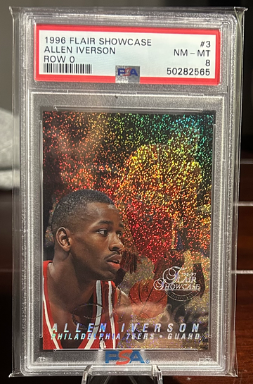 1996 Flair showcase Row 0 Allen Iverson PSA 8