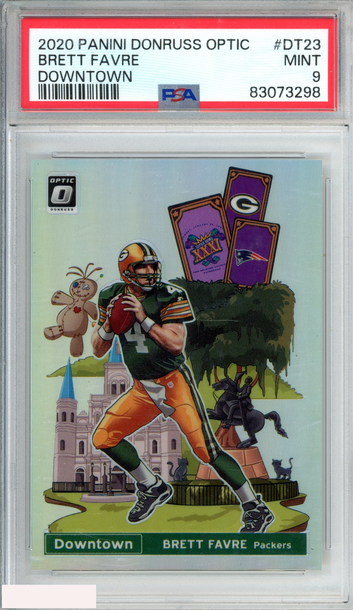 2020 PANINI DONRUSS OPTIC DOWNTOWN BRETT FAVRE #DT23 PACKERS HOF PSA 9 MINT