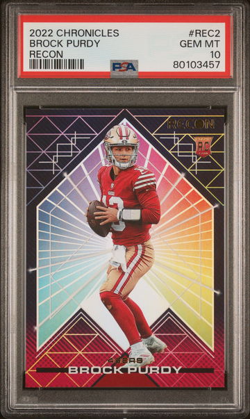 2022 PANINI BROCK PURDY CHRONICLES RECON #REC2 PSA 10 FT.A1.17