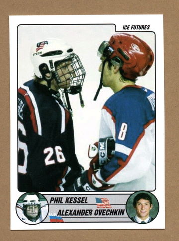Alexander Alex Ovechkin Phil Kessel 2005 Ice Futures World Jr Hockey Pre RC  Prospect Card