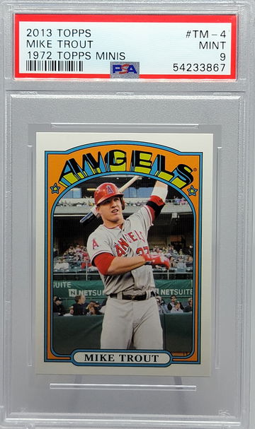 2013 TOPPS #TM-4 MIKE TROUT 1972 TOPPS MINIS PSA 9