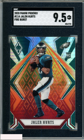 2020 PANINI PHOENIX JALEN HURTS #114 FIRE BURST ROOKIE RC EAGLES SGC 9.5 MT+