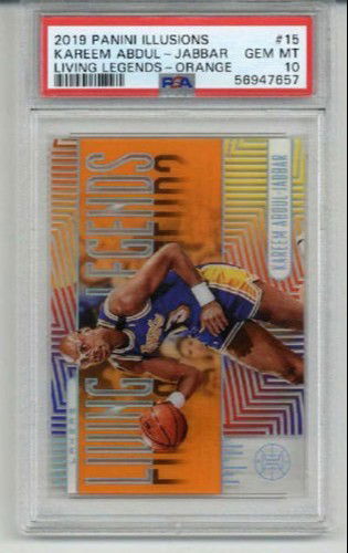 2019 PANINI ILLUSIONS LIVING LEGENDS ORANGE #15 KAREEM ABDUL JABBAR PSA 10