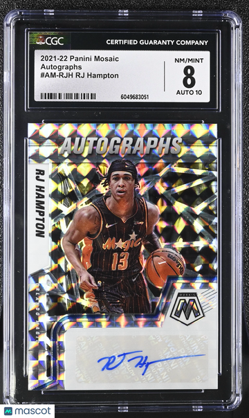 2021-22 Panini Mosaic RJ Hampton #AM-RJH Autographs CGC 8
