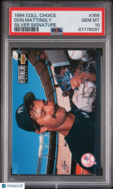 1994 Collector's Choice SILVER SIGNATURE Don Mattingly #355 PSA 10 87778097