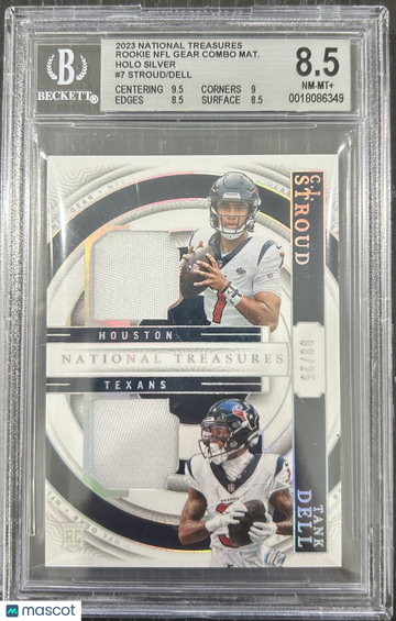 2023 Panini National Treasures Rookie NFL Gear Combo Materials Holo Silver Tank Dell CJ Stroud #7 /Tank BGS 8.5