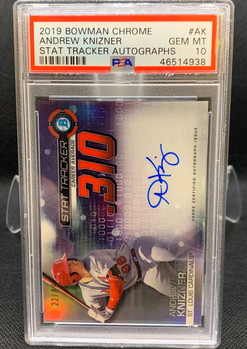 2019 Bowman Chrome Andrew Knizner Stat Tracker Auto #STA-AK PSA 10
