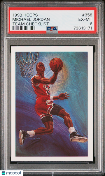 Michael Jordan 1990 Hoops #358 Team Checklist PSA 6