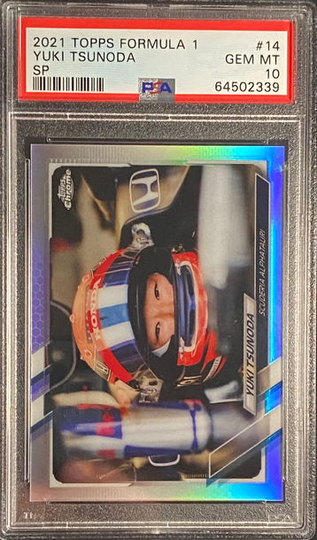 2021 Topps Chrome F1 Yuki Tsunoda SP IV Image Variation Rookie RC PSA 10