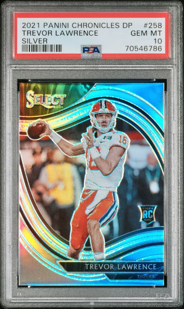 2021 Panini Chronicles Select TREVOR LAWRENCE SILVER PRIZM RC PSA 10 Gem Mint SP