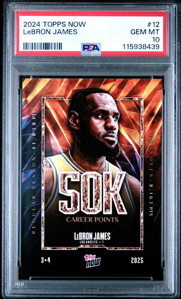 2024 Topps Now 50k Career Points LeBron James #12 /157982 PSA 10