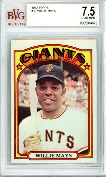 1972 TOPPS WILLIE MAYS BVG 7.5