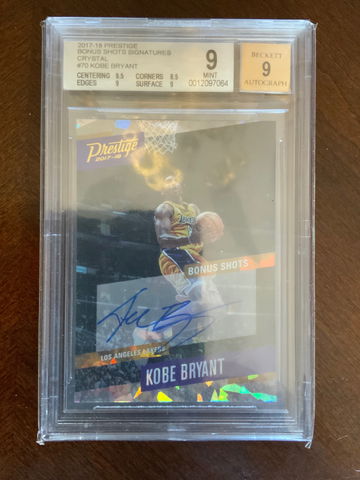 2017 prestige bonus shots crystal Kobe Bryant auto bgs 9