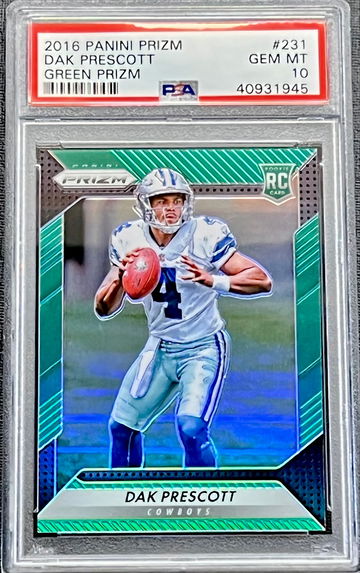 2016 Dak Prescott Panini Green Prizm #231 PSA 10 GEM MINT Rookie Card RC Dallas Cowboys