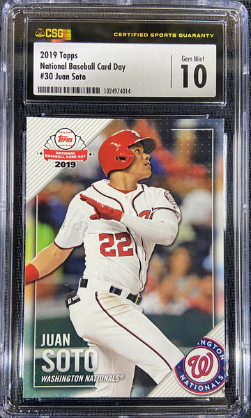 2019 Topps National Baseball Card Day Juan Soto CSG 10 GEM MINT Low POP!