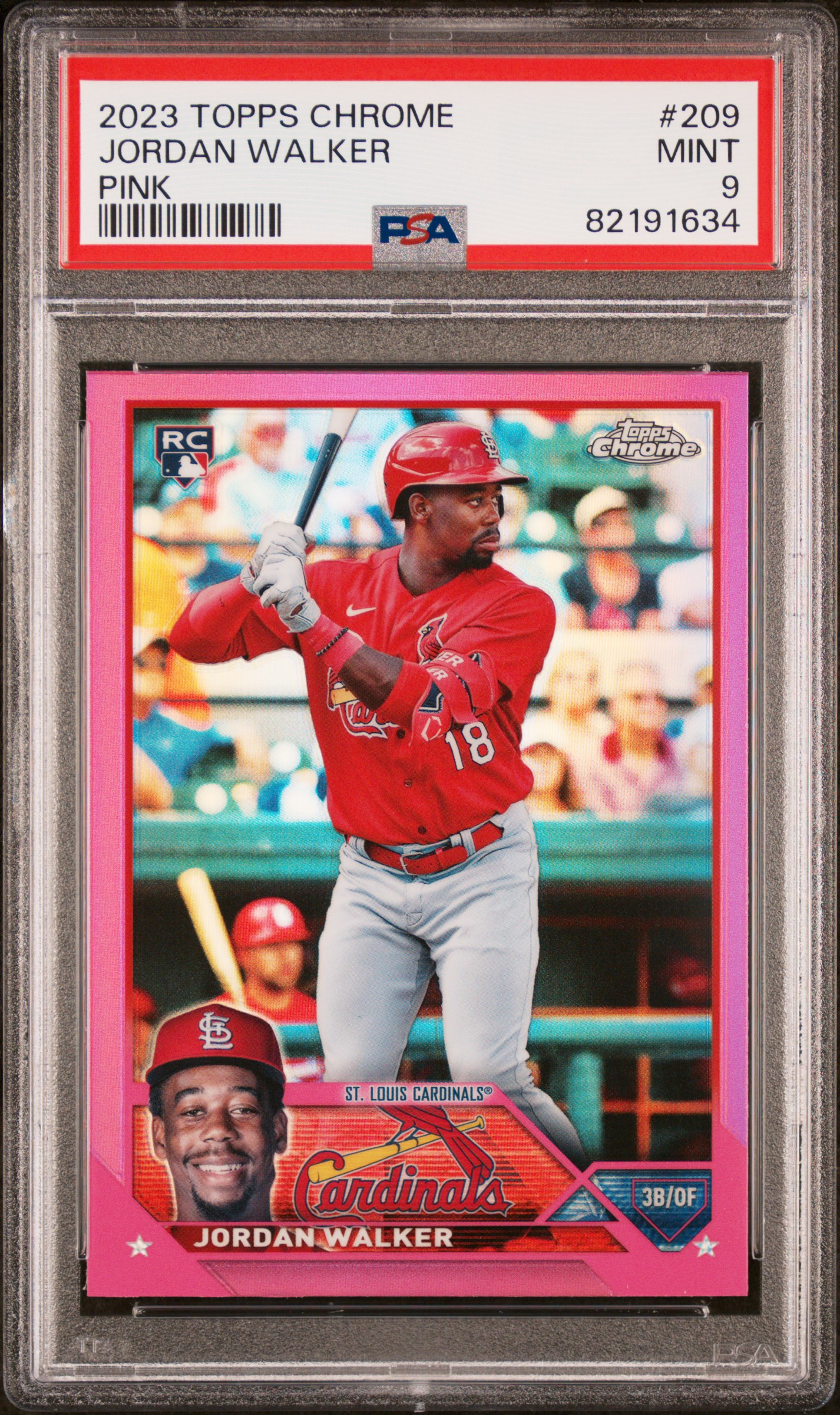 2023 Topps Chrome Jordan Walker #209 Pink PSA 9