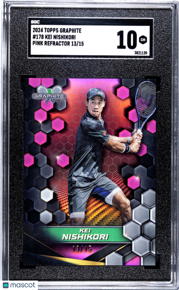 2024 Topps Graphite Kei Nishikori #178 Pink Refractor SGC 10