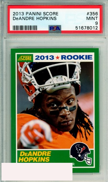2013 PANINI SCORE DEANDRE HOPKINS #356 ROOKIE HOUSTON TEXANS PSA MINT 9