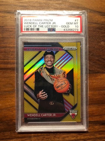 2018 Panini Prizm Gold Wendell Carter Jr Luck of Lottery PSA 10 LOW POP