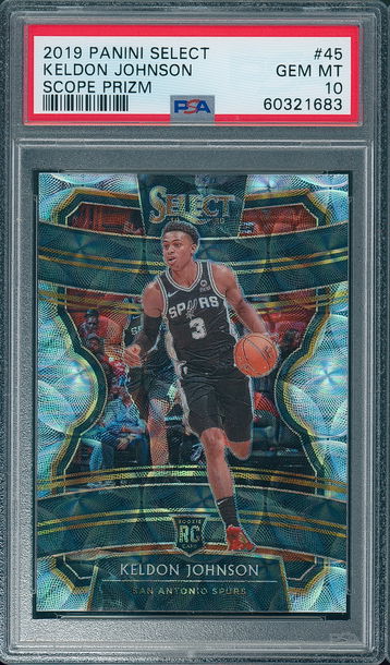 2019 Select Keldon Johnson #45 Scope Prizm RC PSA 10