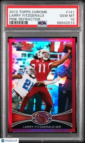 LARRY FITZGERALD 2012 Topps Chrome Pink Refractor /399 #141 PSA 10 CARDINALS
