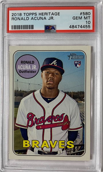 2018 Topps Heritage Ronald Acuna Jr. PSA 10 #580