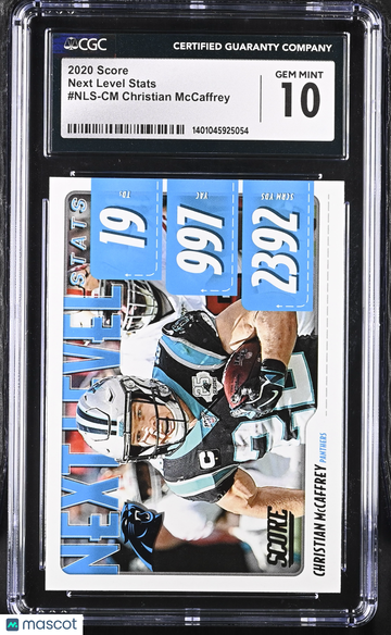 2020 Score Next Level Stats Christian McCaffrey #2 Next Level Stats Next Level Stats CGC 10