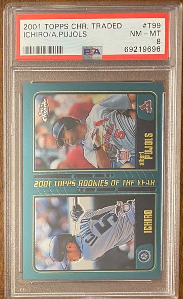 Albert Pujols- Ichiro  - 2001 Topps Chrome Rookie #T99 - PSA 8