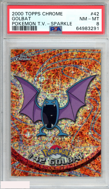 2000 TOPPS CHROME POKEMON TV GOLBAT #42 SPARKLE PSA 8 NM-MT