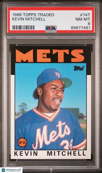 1986 Topps Traded Kevin Mitchell #74T PSA 8