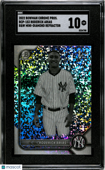 2022 Bowman Chrome Roderick Arias #BCP-153 B&W Mini-Dia. Ref. SGC 10