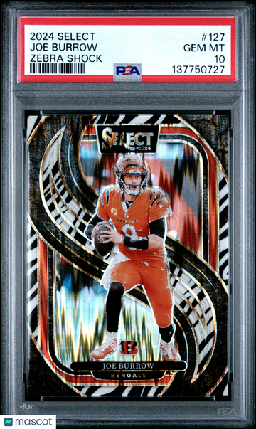 2024 Panini Select Joe Burrow #127 Zebra Shock PSA 10