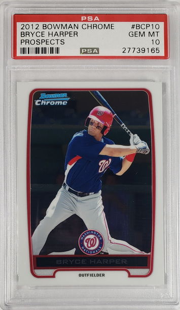 2012 Bowman Chrome Prospects Bryce Harper Rookie Card PSA 10 Gem-Mint
