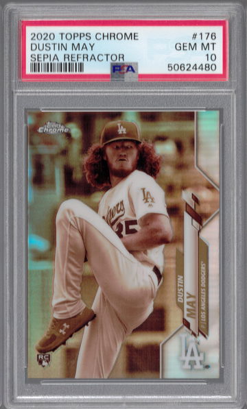 2020 Topps Chrome Dustin May Sepia Refractor PSA 10