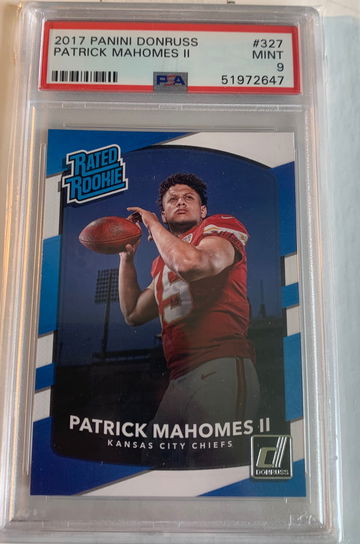 2017 Panini Donruss Patrick Mahomes II Rated Rookie PSA 9