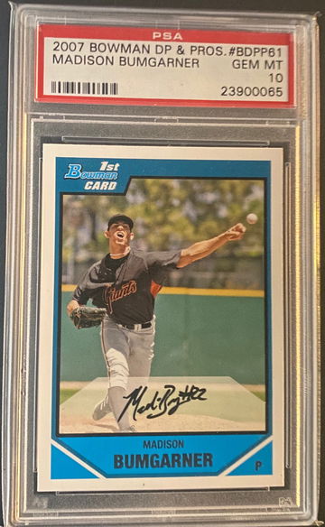 2007 Bowman Draft Picks & Prospects #BDPP61 Madison Bumgarner PSA 10 