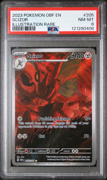 2023 Pokemon #205/197 Scizor Illustration Rare PSA 8